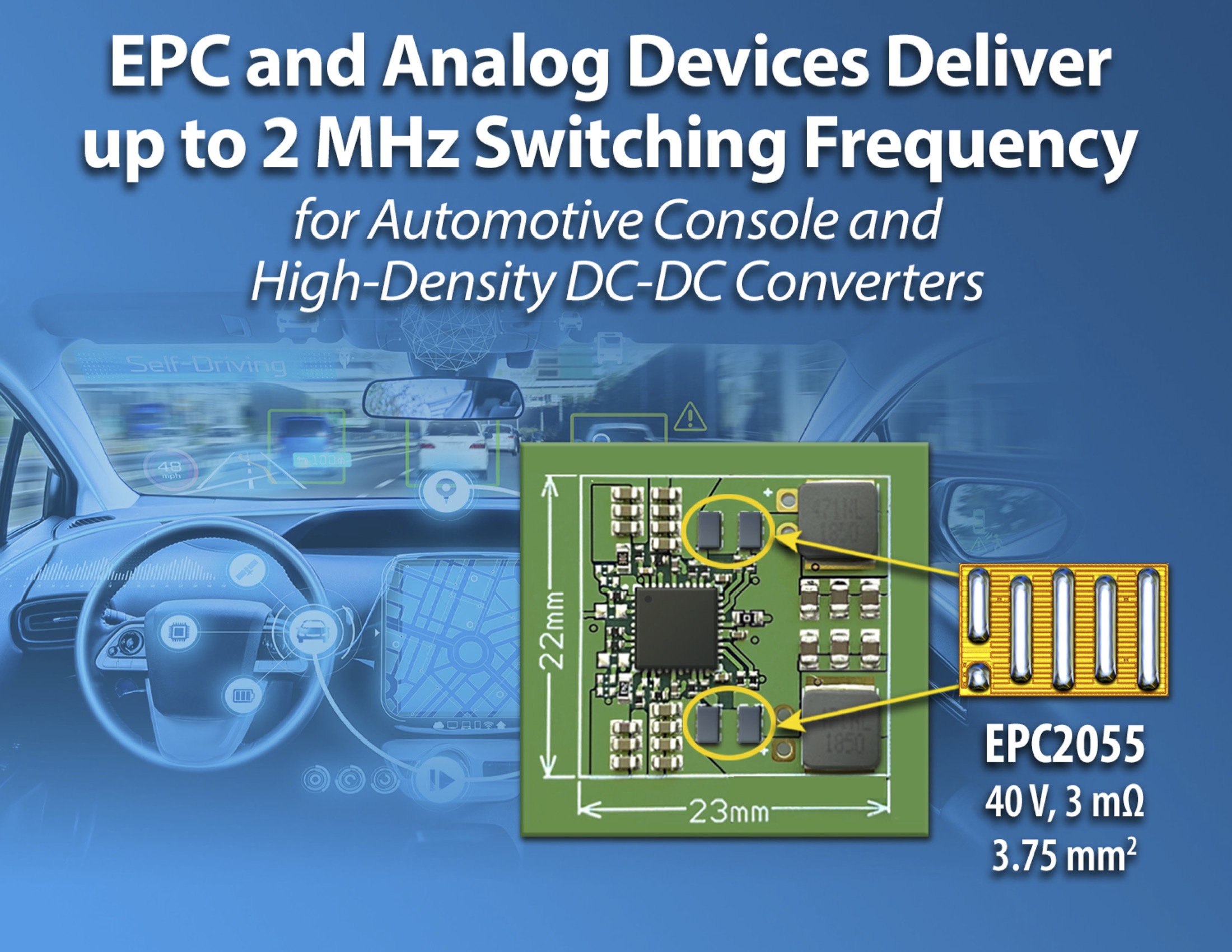 EPC, Analog Devices Deliver up to 2 MHz Switching Frequency for the Highest Density DC-DC Converters Using GaN FETs
